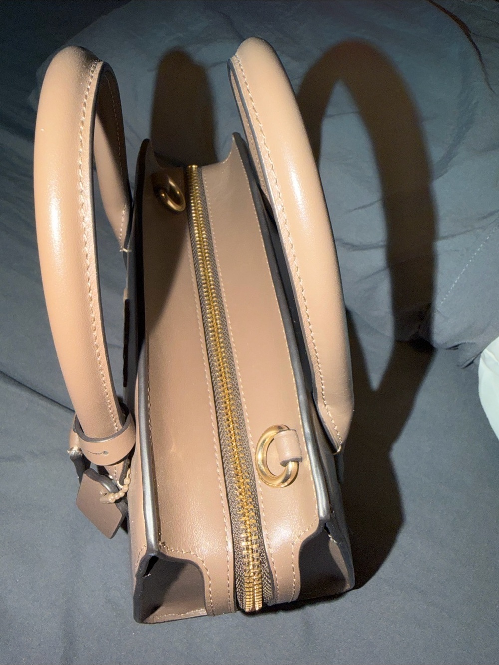 COACH Brown Leather Mini Satchel with Tag Accents - Picture 4 of 7